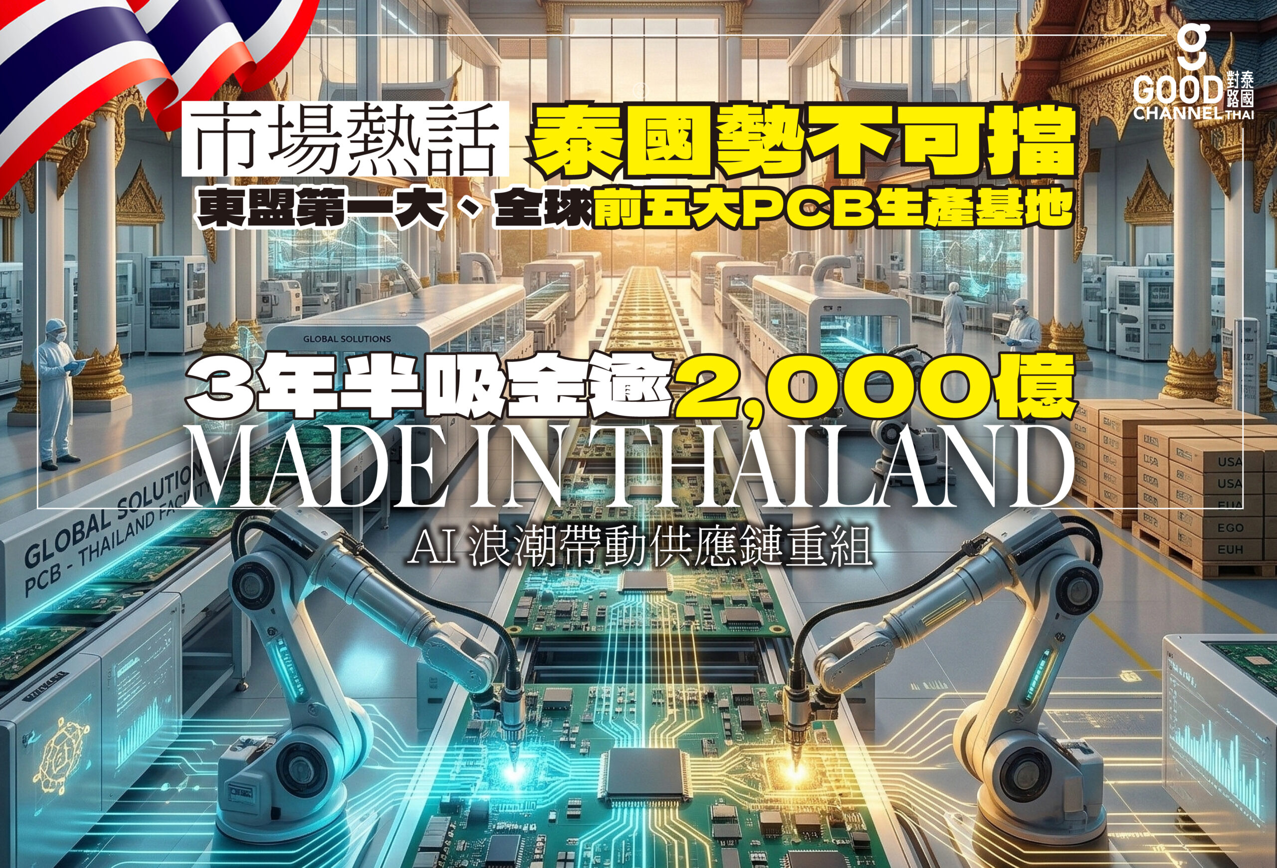泰國勢不可擋！ 東盟第一大、全球前五大PCB生產基地！AI 浪潮帶動供應鏈重組，3年半吸金逾2000億！