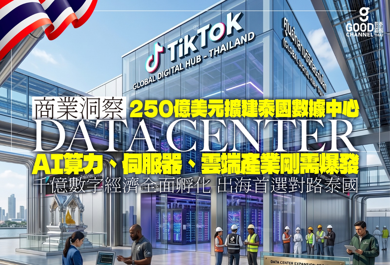 TikTok 泰國子公司已正式獲得泰國投資促進委員會(BOI)的批准,將投資約 250 億美元(折合逾千億港元)在當地擴建數據中心項目